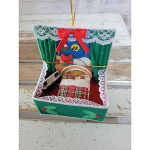 Vintage children sleeping bedroom box ornaments Xm